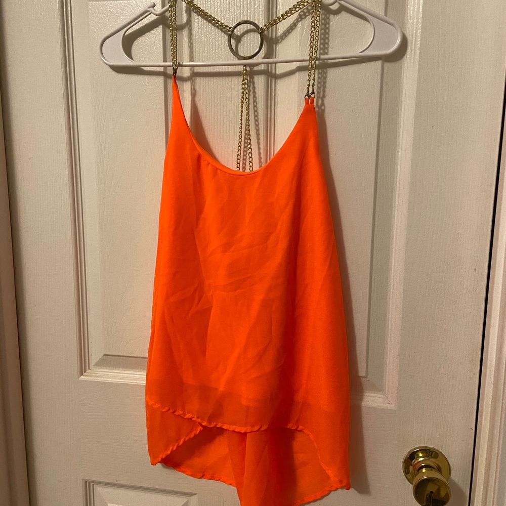 Neon orange top size M